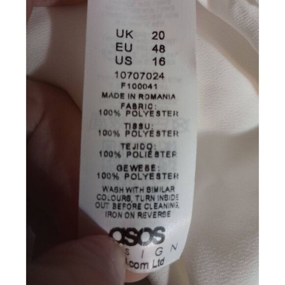 Asos Shirt Ladies 16 White Short Sleeve Semi‎ Sheer - Picture 5 of 6